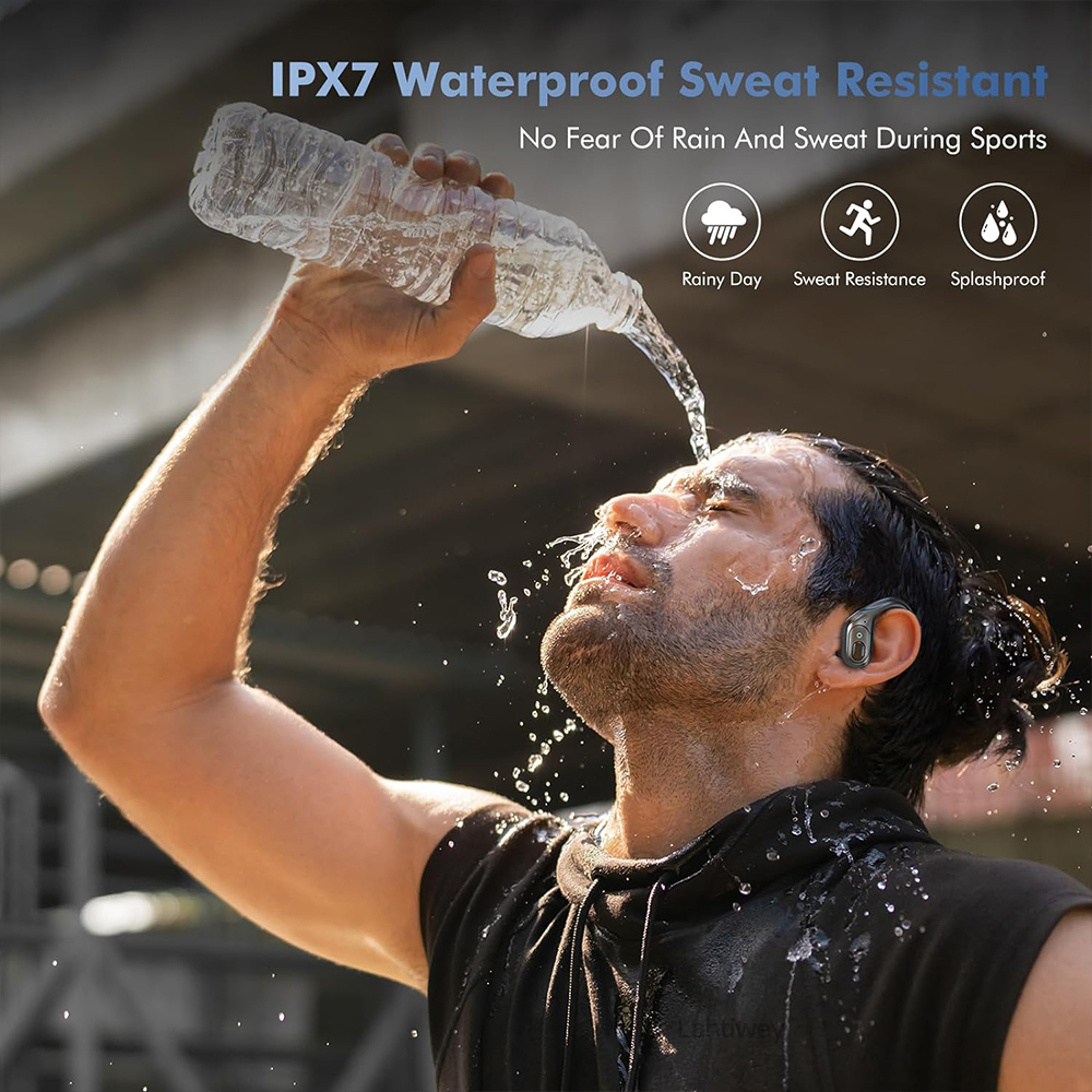 Wireless Headphones Bluetooth Earphonses with Microphones,75Hrs Playtime,IP7 Waterproof,LED Power Display Earbuds for Sports Gym