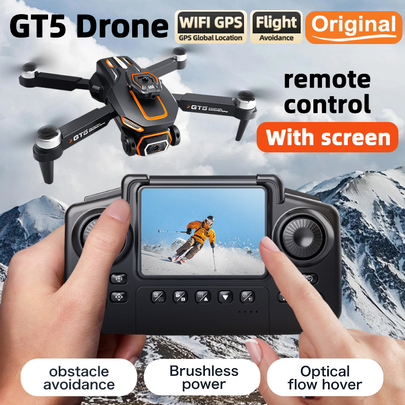 For Xiaomi GT5 RC Drone 4K Professional HD Camera WIFI FPV Dron 360° Obstacle Avoidance Brushless Large Screen Quadcopter Toys