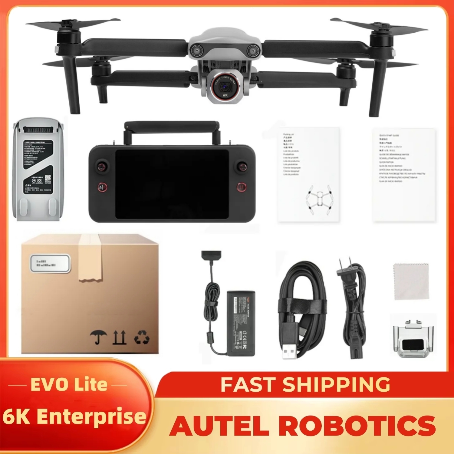 Autel Robotics EVO Lite 6K Enterprise Professional Drone 6K Camera UAV 40 Minutes Flight Time 12km Long Range Drone Basic Combo