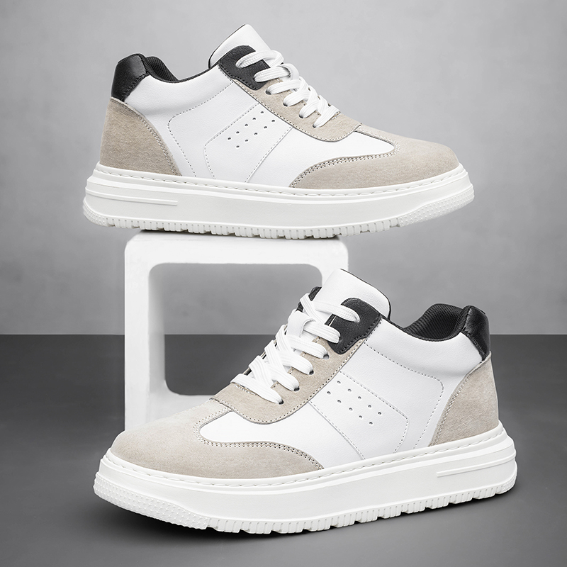 2025Mens Elevator Shoes Height Increase Invisible 6/ 8cm Sports Sneakers Elevate Taller Lift Leather Shoes