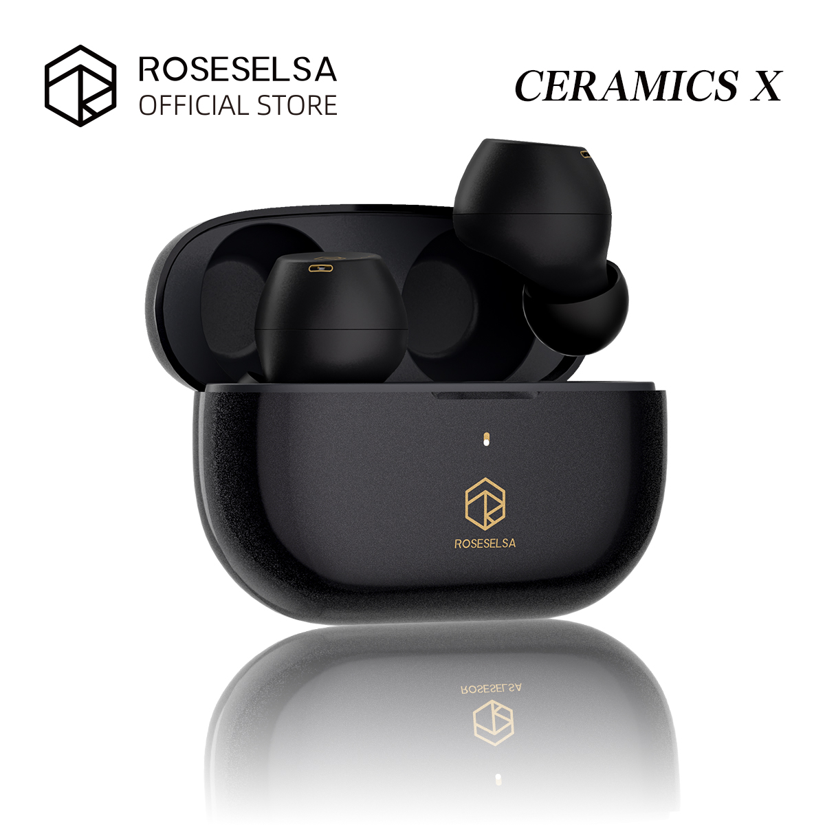 ROSESELSA CERAMICS X True Wireless Stereo Earbuds, ANC Headphones 4 HD Mics, IP54, Anti-Wind Earphones, LDAC, 40H Game Mode