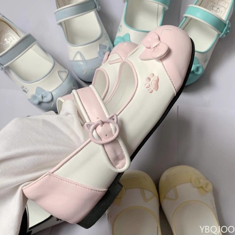 Spring Autumn New Confused Kitten Cute Round Head Low Follow up Shoes niche fashion simple comfortable women's shoes