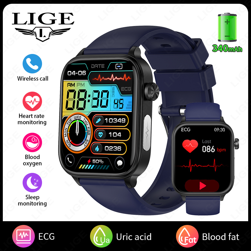 2025 New ECG+PPG Smart Watch Women Heart Rate Blood Lipid Uric Acid Women Menstrual Health Tracker Smartwatches For Android iOS