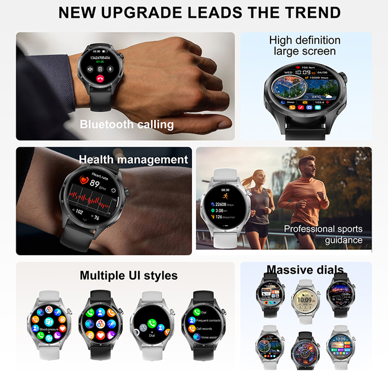 2025 New Men GPS Smart Watch 360 * 360 AMOLED Screen Bluetooth Call NFC Heart Rate Monitoring IP68 Waterproof SmartWatch for Men