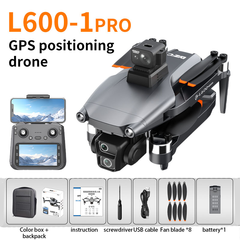 L600-1 PRO MAX GPS Drone 3KM 4K Professional HD Dual Camera 360° Laser Obstacle Avoidance Brushless Quadcopter Toy Gift