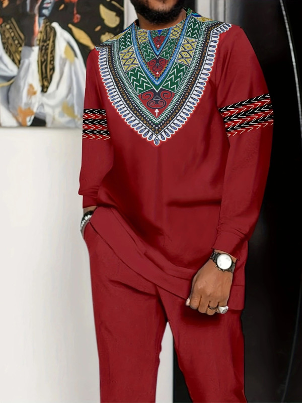 2024 New in High Quality African Dashiki Suits for Men - Versatile 2 Piece Sets with Breathable Fabric