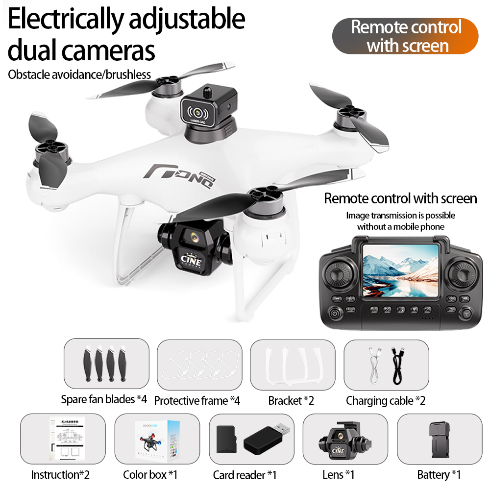 E55 Mini Drone 4K Professional HD Camera with Large Screen 2.4G WIFI FPV Dron Brushless Optical Flow Hover Folding Quadcopter