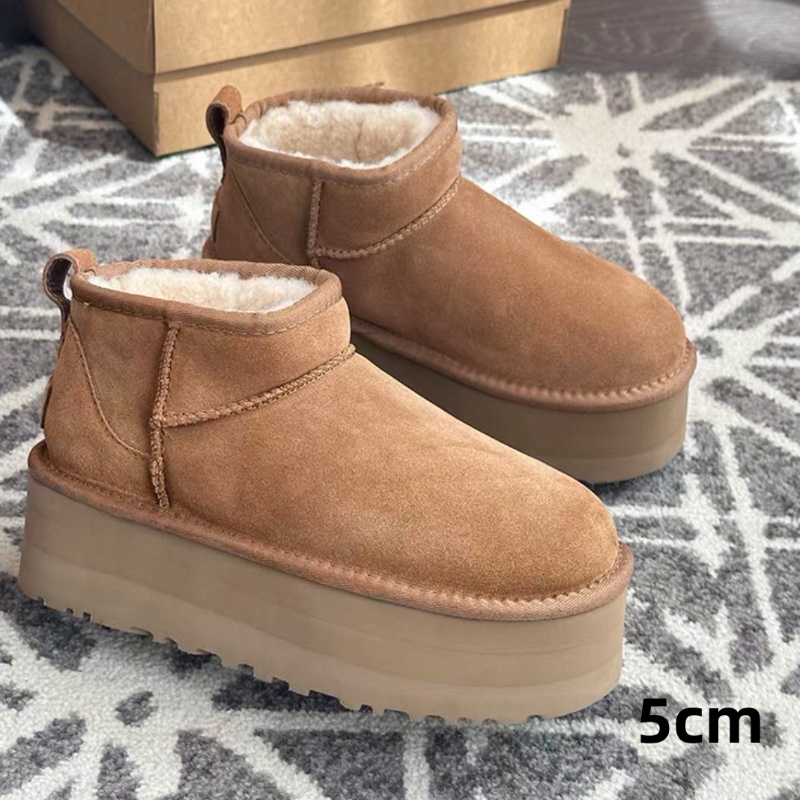 2025 New Australia Winter design mini snow boots Cow Suede Leather Women classic  Brand Ankle boots outdoors comfy sheep fur