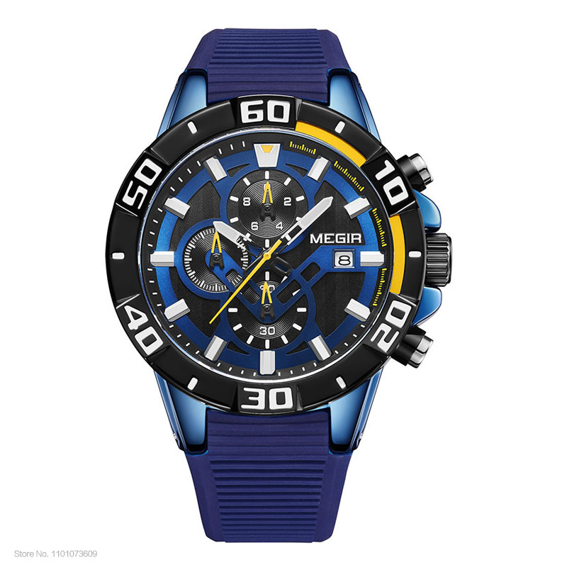 MEGIR Fashion Quartz Watch Men Luxury Military Sport Wristwatch Chronograph Waterproof Relogio Masculino Top Brand Clock 2121