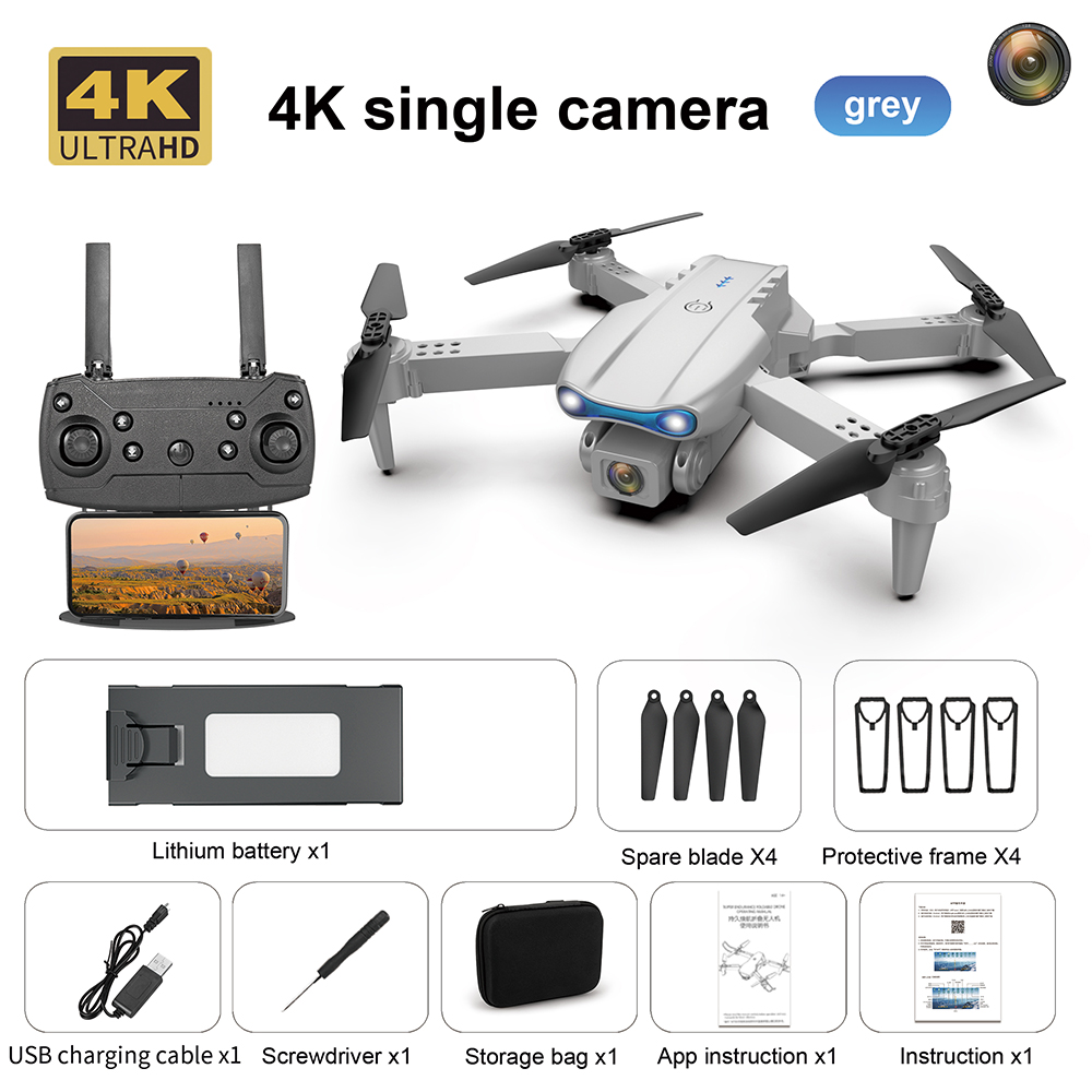 Professional Drone E99/K3 4K wide-angle HD camera WiFi FPV height Hold Foldable RC Quadrotor helicopter Camera-free Dron Toys