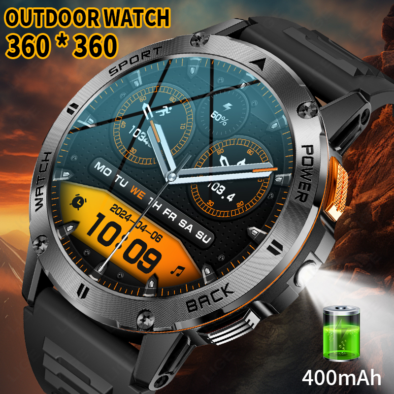 LIGE 2025 Outdoor GPS Sports Tracker Smart Watch Men Compass Bluetooth Call Waterproof Smartwatch LED Flashlight Ftiness Watches