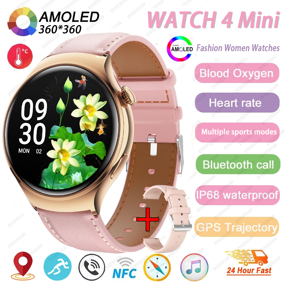 2025 New GPS NFC Bluetooth Call Smartwatch  Women Watch 4 mini Sports Track Heart Rate Oximetry Monitor Health Smartwatch Woman