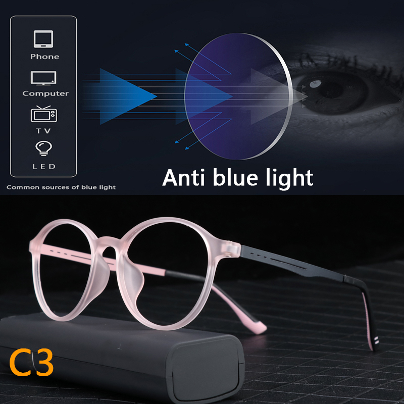 Ultralight Titanium Retro Round Anti Blue Light Photochromic Reading Glasses For Men Computer Presbyopic Eyeglasses Women