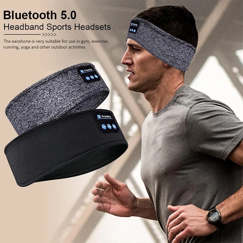 NEW huawweishi Bluetooth Earphones Sports Sleeping Headband Elastic Wireless Headphones Music Eye Mask Wireless Headset Headband