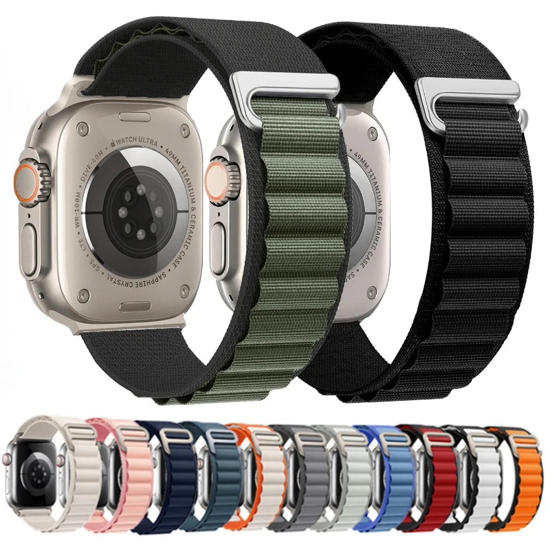 Alpine Strap for Apple Watch Ultra/3 11 10 9 8 7 Band 46mm 49mm 45mm 41mm Nylon Sports Bracelet IWatch 6 5 4 3 SE 44mm 40mm 42mm
