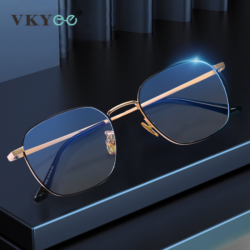 VICKY Simple Classic Geometric Frame Square Design Men's and Women's Anti-Blue Light Glasses Customizable Prescription 18322
