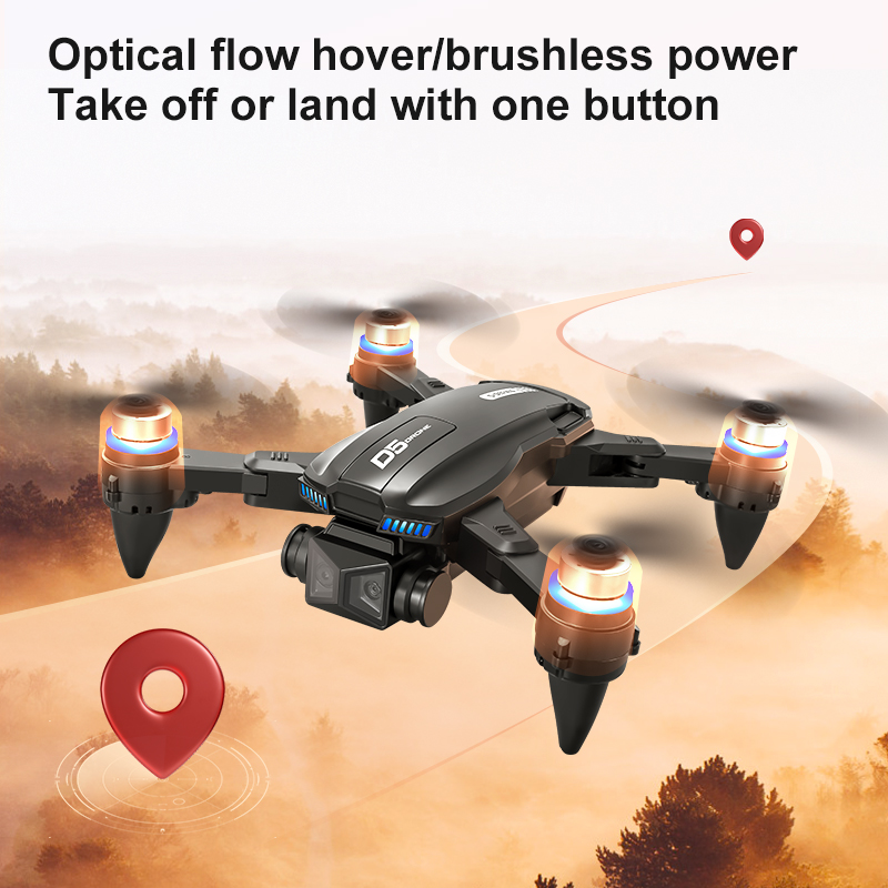 NEW D5 Drone Professional 4K HD Dual Camera Obstacle Avoidance FPV Brushless WIFI optical flow positioning RC Quadcopter Toys