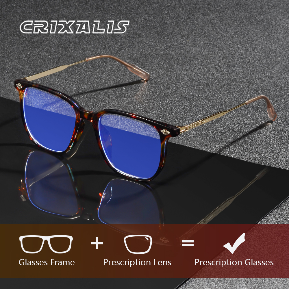 CRIXALIS Matte Progressive Prescription Reading Glasses Men Square Anti Blue Light Photochromic Optical Myopia Eyewear Women
