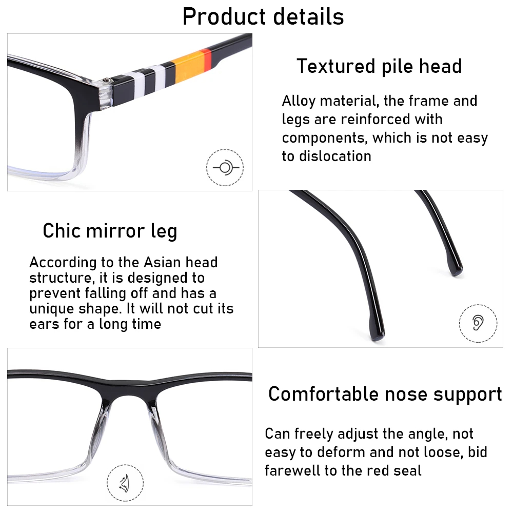 Fashion Anti-Blue Light Reading Glasses Ultra-Light Eye Protection Readers Eyewear Unisex Elegant Comfortable Presbyopia Glasses