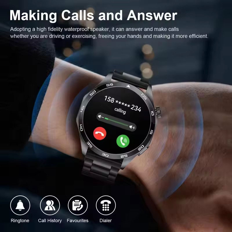 2025 New Men GPS Smart Watch 360 * 360 AMOLED Screen Bluetooth Call NFC Heart Rate Monitoring IP68 Waterproof SmartWatch for Men