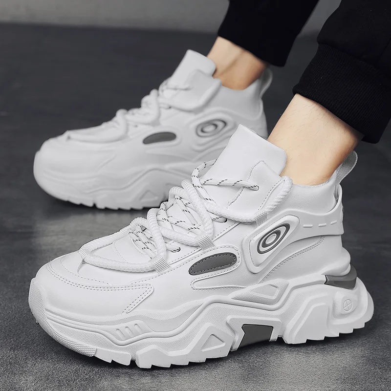 Men's High Top Dad Shoes with Thick Sole And Hidden Height 12cm Increase 10 Casual Sports Shoes for Adults Summer Synthetic