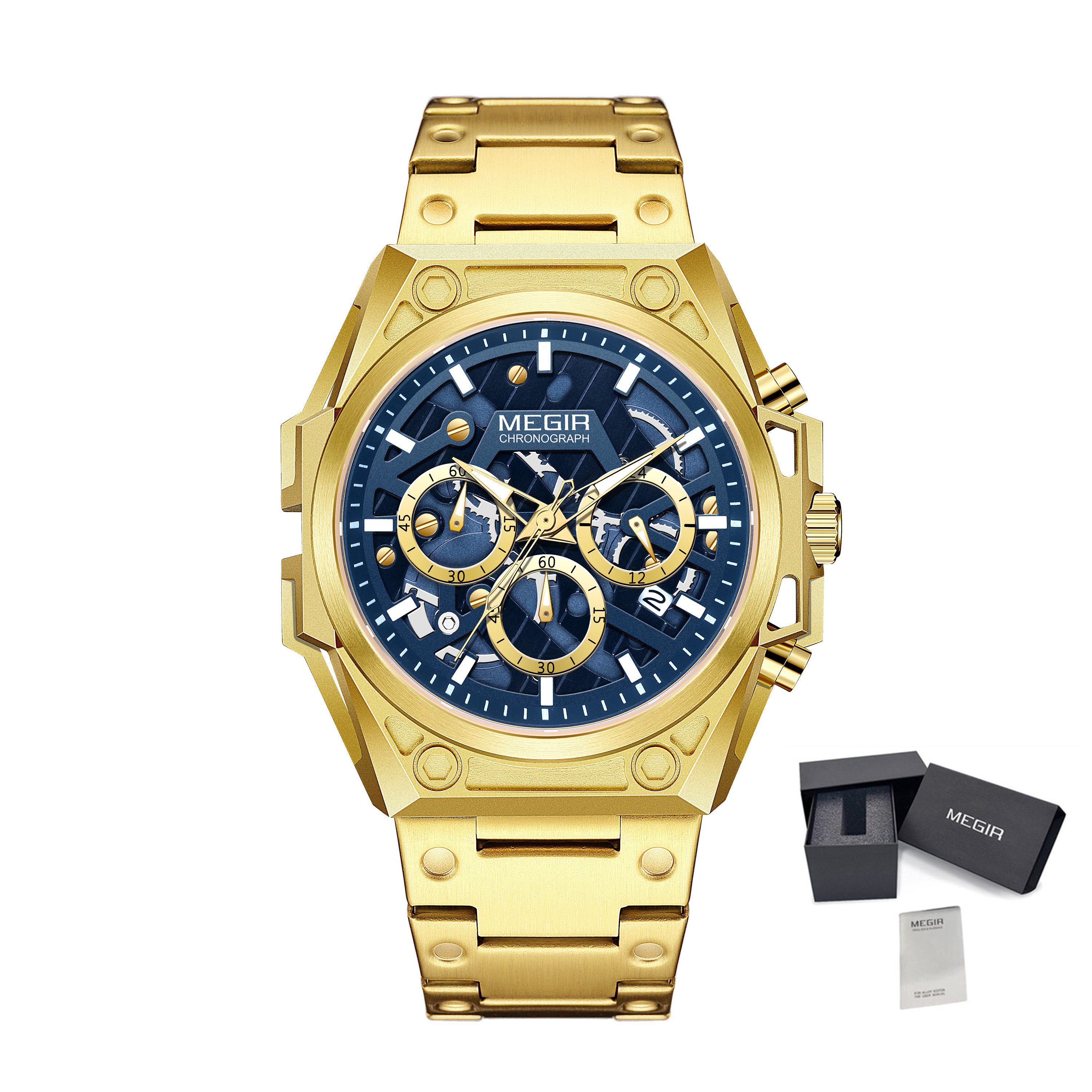 MEGIR Fashion Men Watches Luxury Quartz Business Casual Wristwatch Waterproof Luminous Steel Bracelet Chronograph Clock 4220