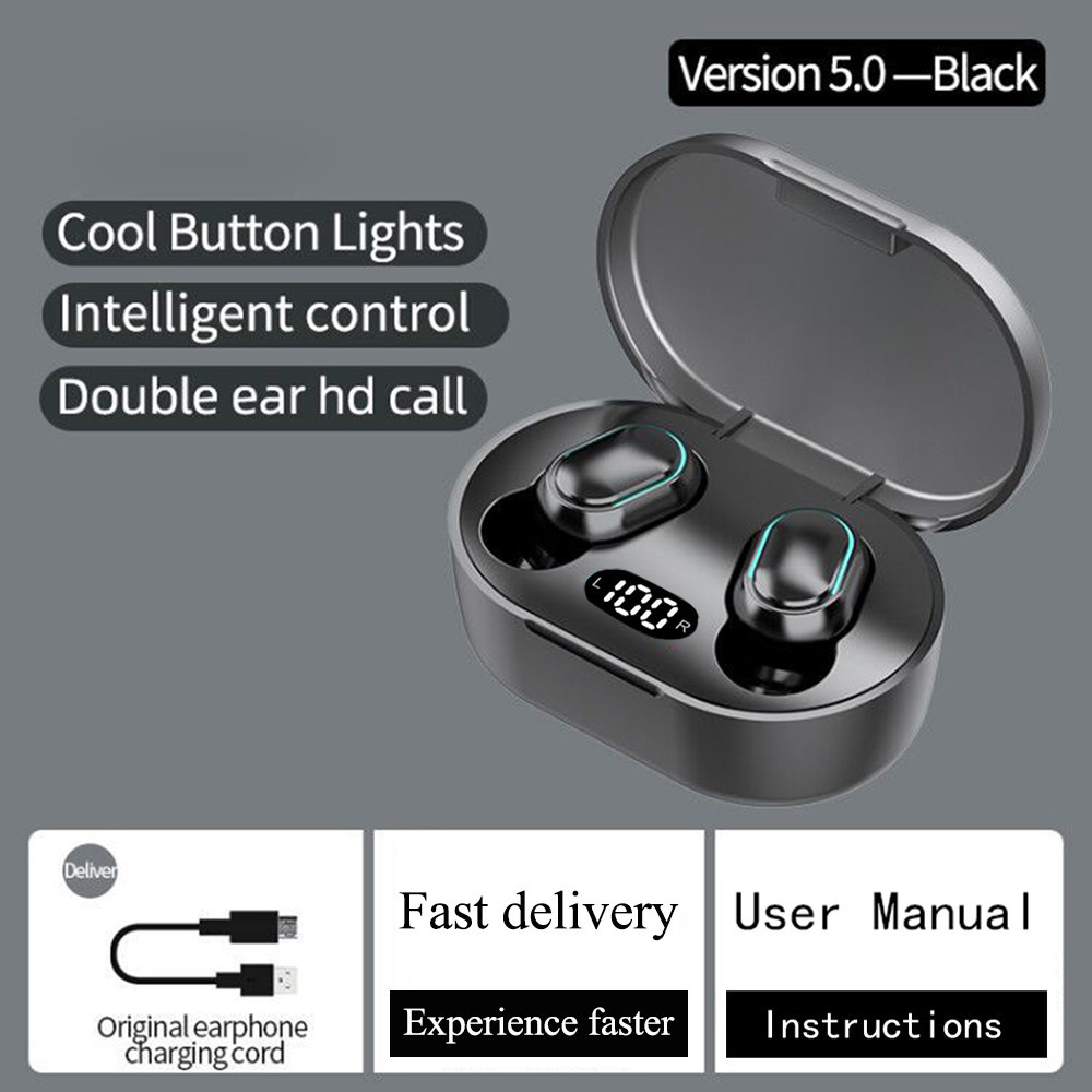 Original E7S TWS Fone Bluetooth earbuds Earphones Wireless Headphones Led Display Touch Control Waterproof Mic for Xiaomi Huawei