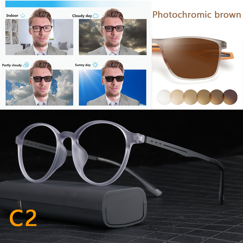 Ultralight Titanium Retro Round Anti Blue Light Photochromic Reading Glasses For Men Computer Presbyopic Eyeglasses Women