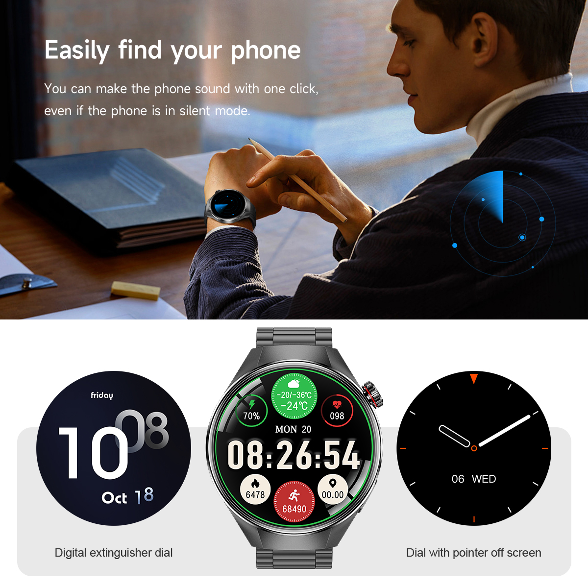 For Huawei Xiaomi GPS Track Smart Watch Men Women 1.75-Inch HD AMOLED Screen Compass Sport Bluetooth Call Smartwatch 2025 New