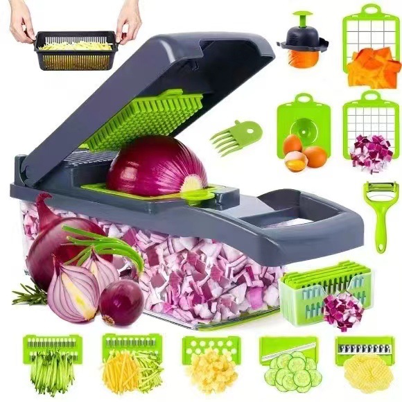 Multifunctional Vegetable Slicer with 9 Blades - Kitchen Dicer & Shredder