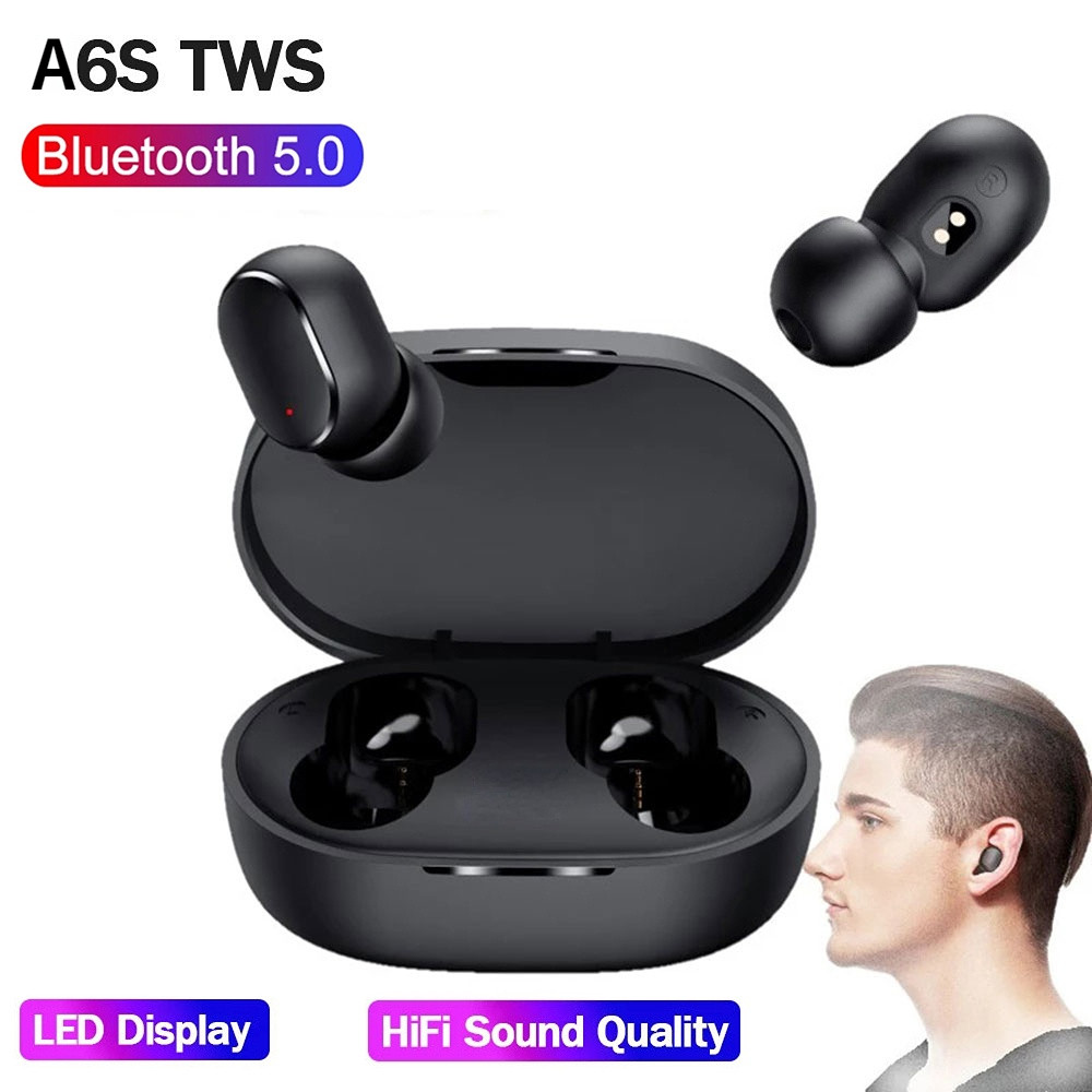 Original A6S TWS Wireless Bluetooth Headset with Mic Air Pro Earbuds for Xiaomi Noice Cancelling Earphone Bluetooth Headphones