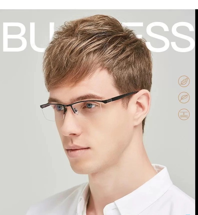 2024 Half Frame Myopia Glasses Eyewear Male Female Near Sight Glasses Ultra Light Black Blue -50 To -600 mens glasses gafas