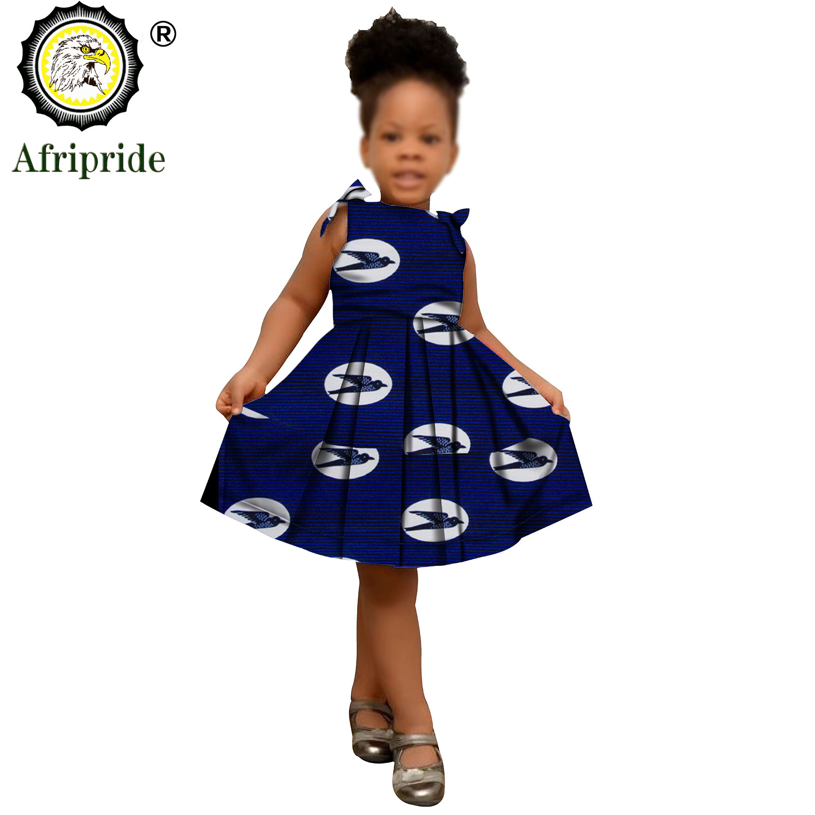 2025 African Children Clothing Kids Dashiki Ankara Print Dresses Sleeveless Lovely Mini Dress for Girl AFRIPRIDE S1940005