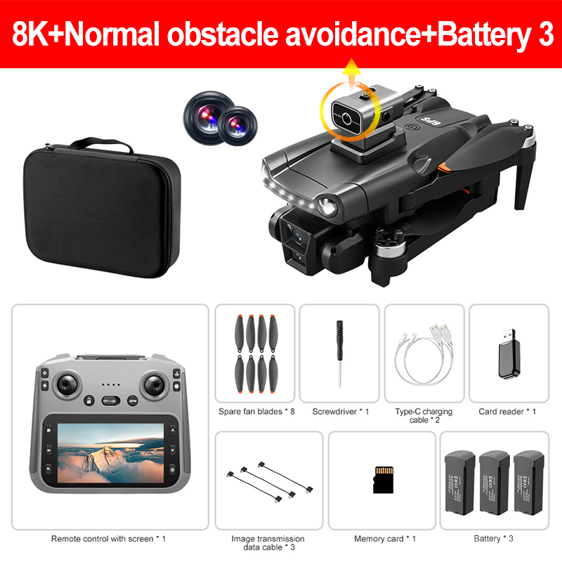 Xiaomi V198MAX GPS Drone 8K Professional Camera Aerial FPV Brush Laser Obstacle with Large Screen Remote Control Folding Dron