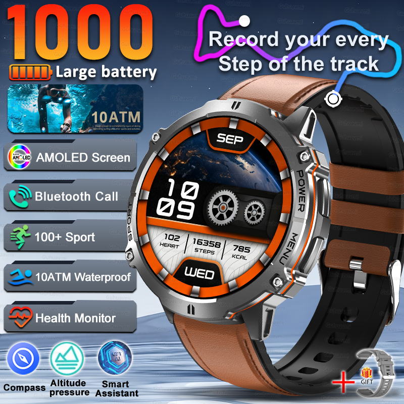 Men Smartwatch High End Sports Watches 1000mAh Large Battery Waterproof Durable AI Custom dial  TREX3  Smart Watch For Men women