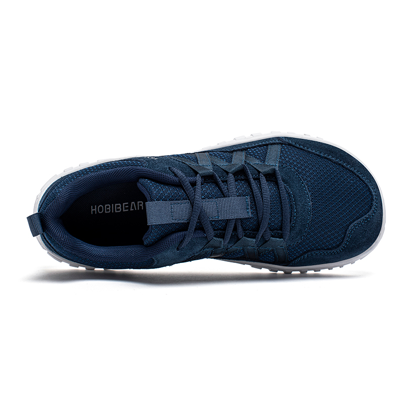 HOBIBEAR Wide Toe Walking Shoes Men Women Non Slip Outdoor Sneakers Lace Up Mesh Breathable Running Shoes