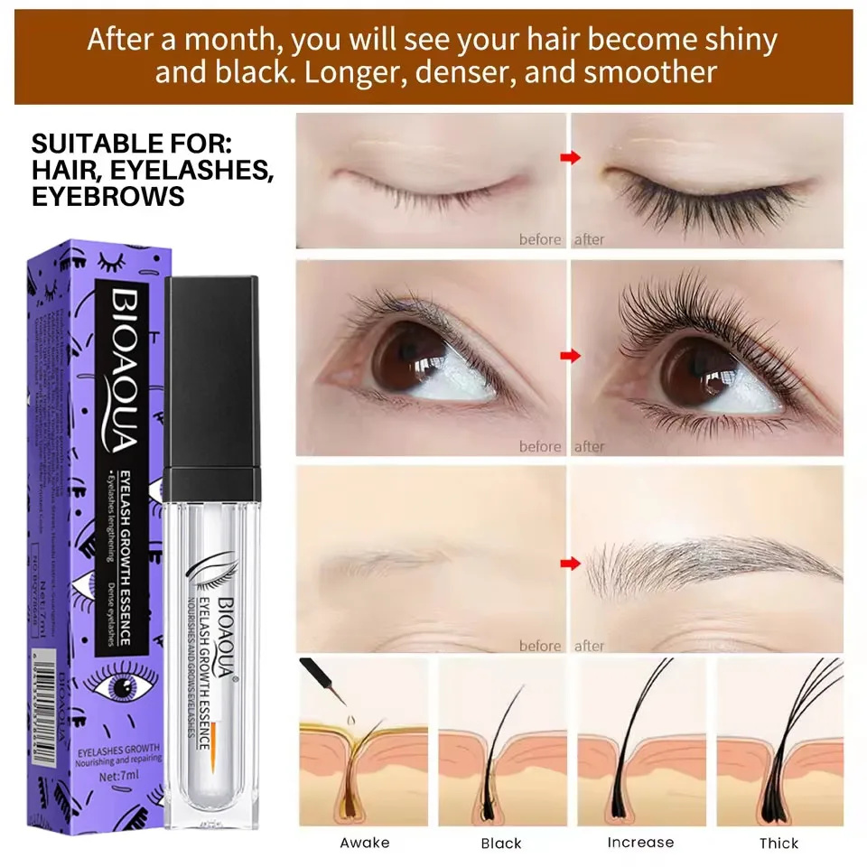 Fast Eyelash Growth Serum 7 Days Natural Eyelash Enhancer Longer Fuller Thicker Curling Lash Treatment Eye Care Products Makeup