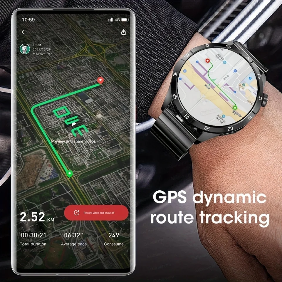 2025 New Mens Smart Watch 360 * 360 Bluetooth Call Smartwatch AMOLED Screen GPS Smart Watches NFC Waterproof Smart Watch for Men