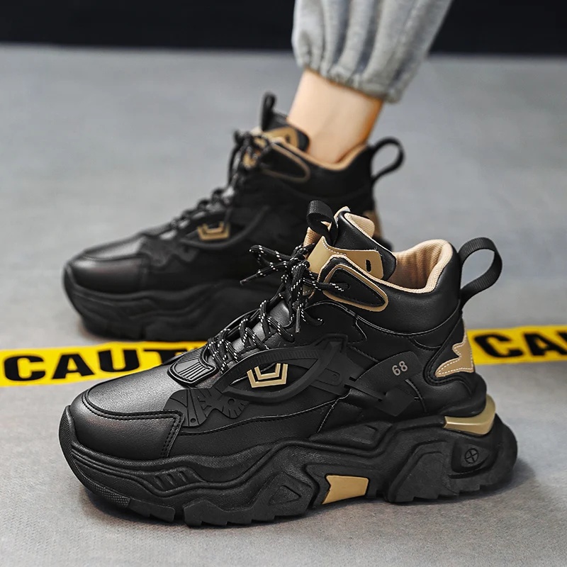 Men's High Top Dad Shoes with Thick Sole And Hidden Height 12cm Increase 10 Casual Sports Shoes for Adults Summer Synthetic