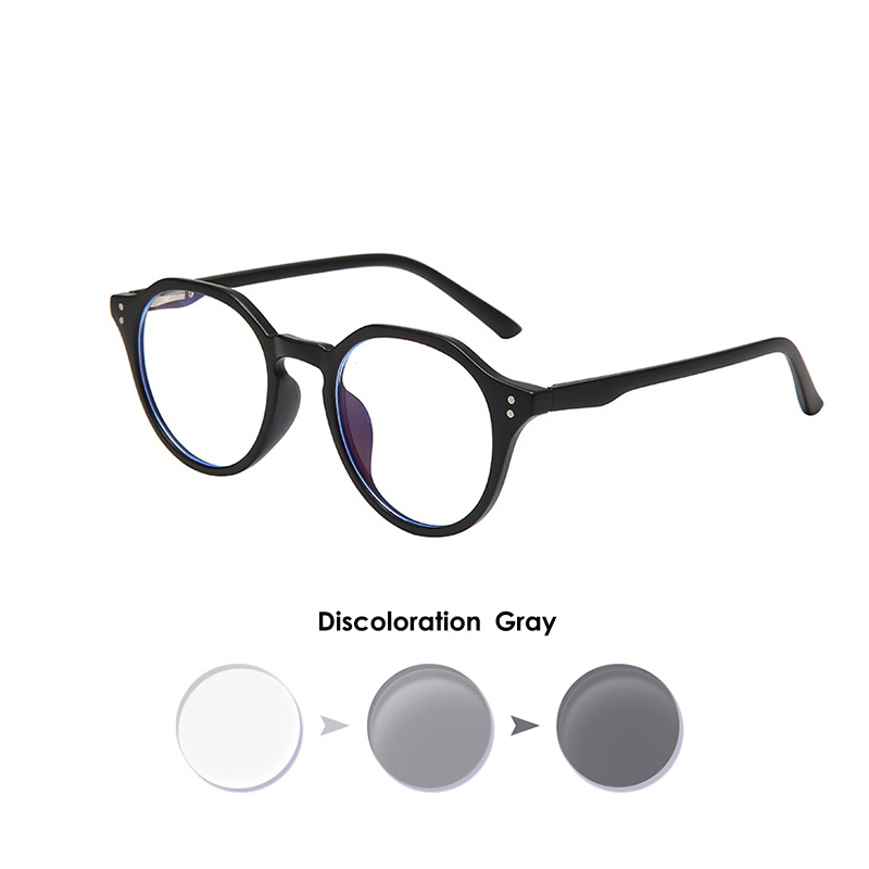 VCKA Anti-Blue Photochromic Myopia Glasses Women Men TR90 Frames Custom Prescription Computer Eyewear   -0.5 TO -10