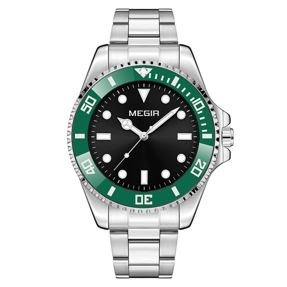 MEGIR Business Watch for Men with Quartz Movement Date Calendar Minimalist Stainless Steel Strap Wristwatch with Luminous Hands