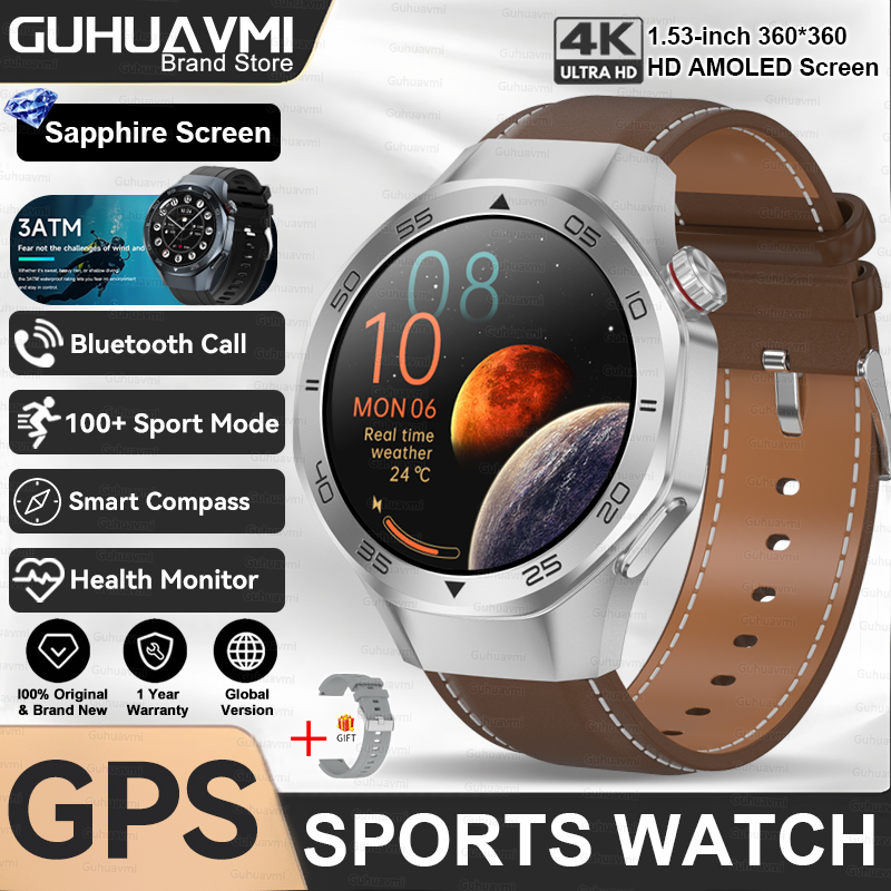 2025 New Watch 5 Pro High-end GPS Smartwatches Sapphire Glass Screen Build-in GPS Compass Men 3ATM Waterproof Sports Smart Watch