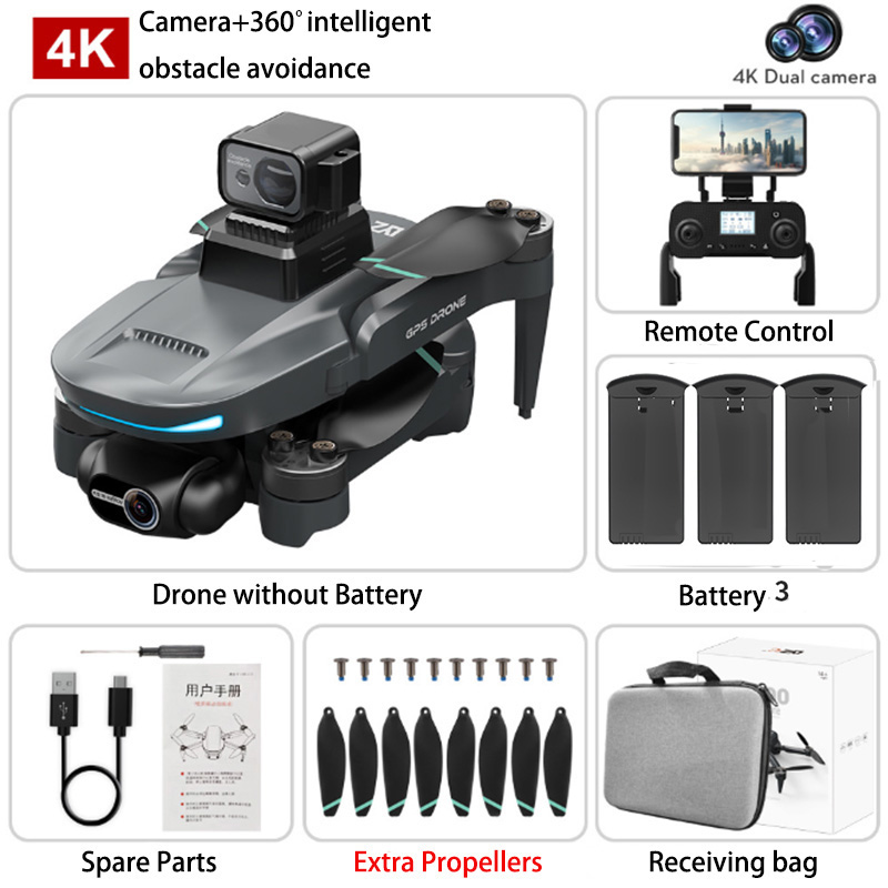 Drone GPS 8K L200 PRO MAX Professional 2-Axis PTZ HD Dual Camera 5G WIFI FPV 360° Laser Obstacle Avoidance Brushless Motor Dron