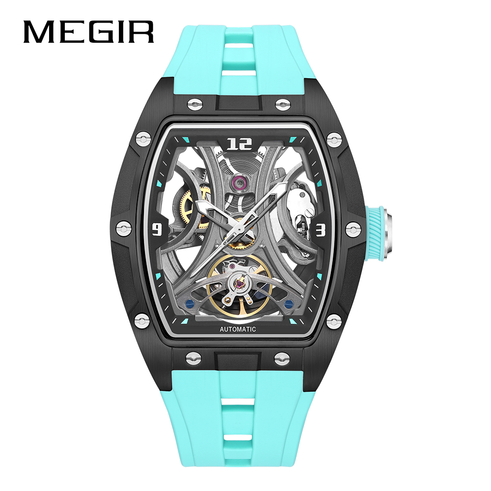 MEGIR New Automatic Watch Men's Luxury Brand Waterproof Business Mechanical Watch Man Silicone Wristwatch Male Clock
