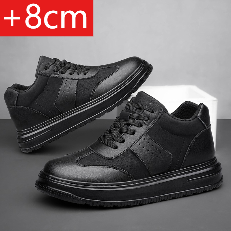 2025Mens Elevator Shoes Height Increase Invisible 6/ 8cm Sports Sneakers Elevate Taller Lift Leather Shoes