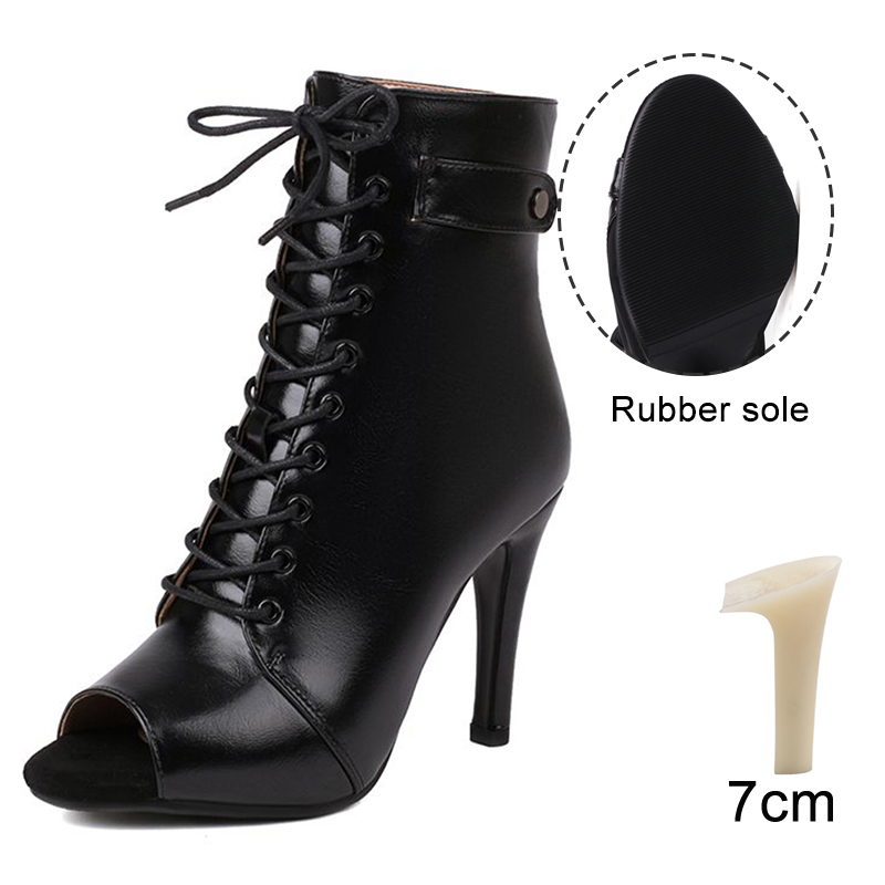 DKZSYIM Woman Latin Dance Shoes leather Party Tango Dance Booties for Women Salsa Dance Heels Ballroom Shoes Sexy Stilettos