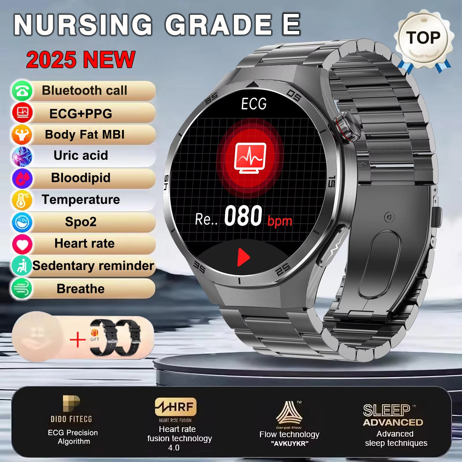2025 New For HUAWEI ECG+PPG Three High Smart Watch Lipids Uric acid Blood pressure Smartwatch Men NFC Sport HD Call Health Clock