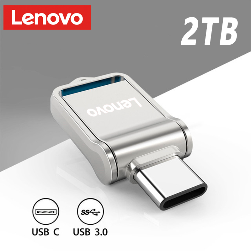 Lenovo USB Flash Drive 2TB Dual-Use OTG Dual Flash Memory Portable Flash Drive Usb 3.0 Type-C Interface High Speed File Transfer