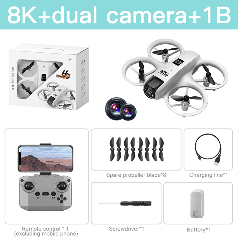 V66 Mini Drone For Xiaomi 8K  HD Camera WiFi Foldable Micro Aircraft Fixed Height Freestyle Quadcopter RC Helicopter Kids Toys