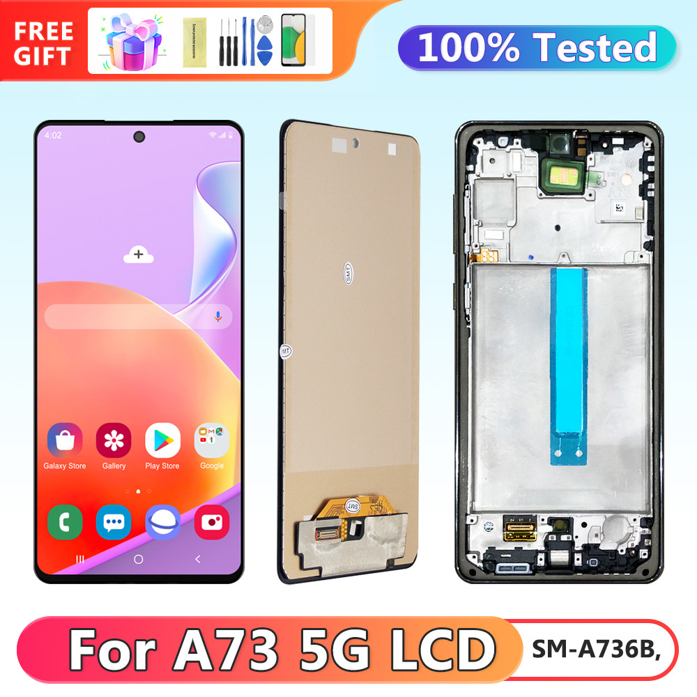 tft A73 5G Display Screen,for Samsung Galaxy A73 5G A736 A736B A736B/DS Lcd Display Digital Touch Screen Replacement with Frame